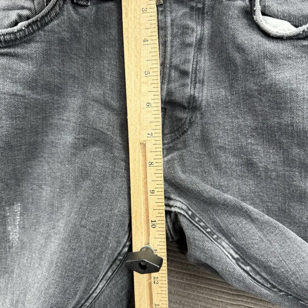 AllSaints Rex Jeans‎ Men 30/26 Gray Cotton Button Fly Distressed Designer.